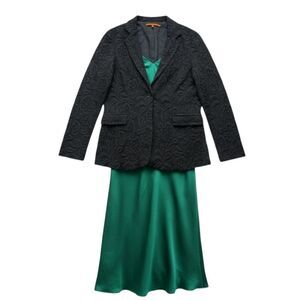 La Fee Maraboutee Black Lace Crochet Blazer L Made In Italy